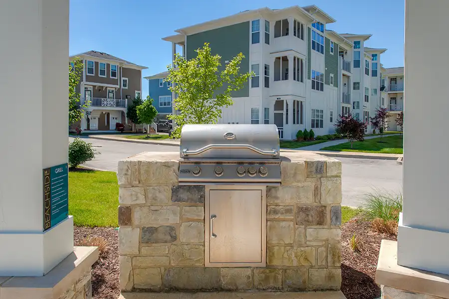If you love grilling, look for communities with grill stations like this one at The District at Saxony Apartment Homes in Fishers. Grilling station at The District at Saxony Apartment Homes